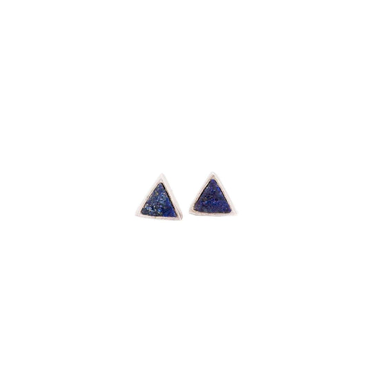 Aretes de Plata Triángulo Petit con Piedras Naturales