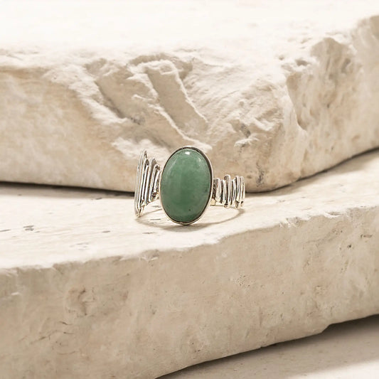 Anillo de Plata Alma con Cuarzo Verde