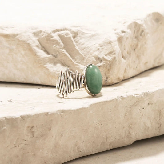 Anillo de Plata Alma con Cuarzo Verde