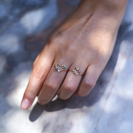 Anillo de Oro 18K Dream Heart Petit Ópalo Rosa