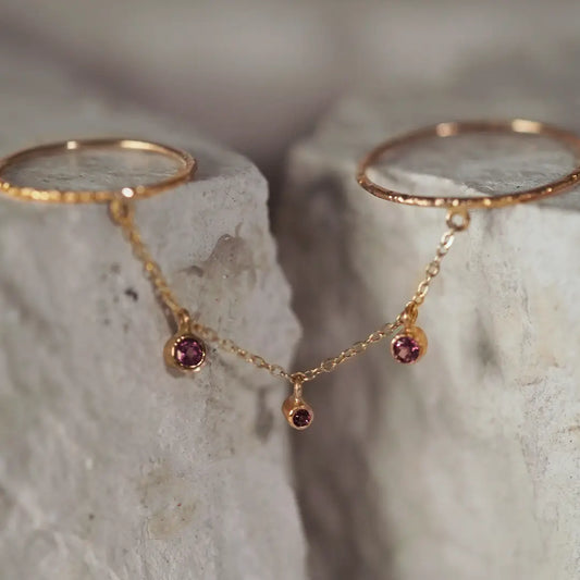 Anillo de Oro Bridge con Rodolitas