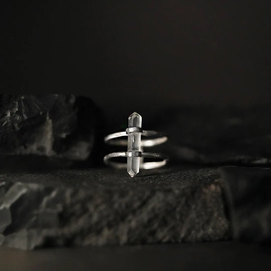 Silver Ring Whirlpool Lance with Quartz