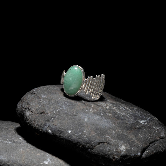 Anillo de Plata Alma con Cuarzo Verde