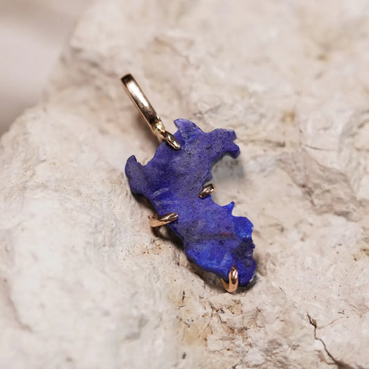 Dije de Oro 18K Mapa Perú Lapislázuli | Sissai Joyería 