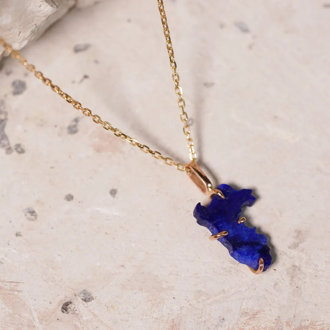 Dije de Oro 18K Lapislázuli collar