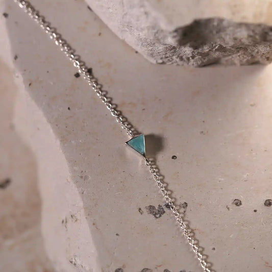 Pulsera de Plata Triángulo Petit con Amazonita | Sissai Joyería 