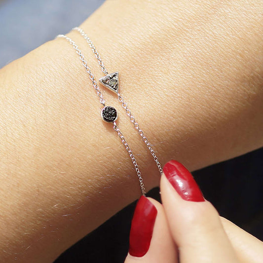 Pulsera de Plata Círculo Mini con Ópalo Rosa