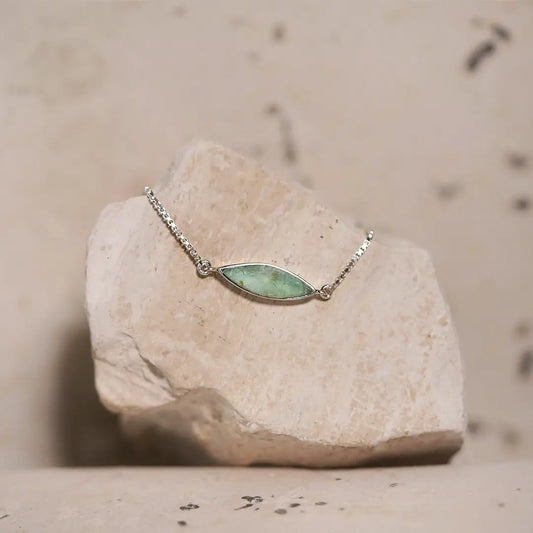 Pulsera de Plata Lago Marquise Ópalo Andino