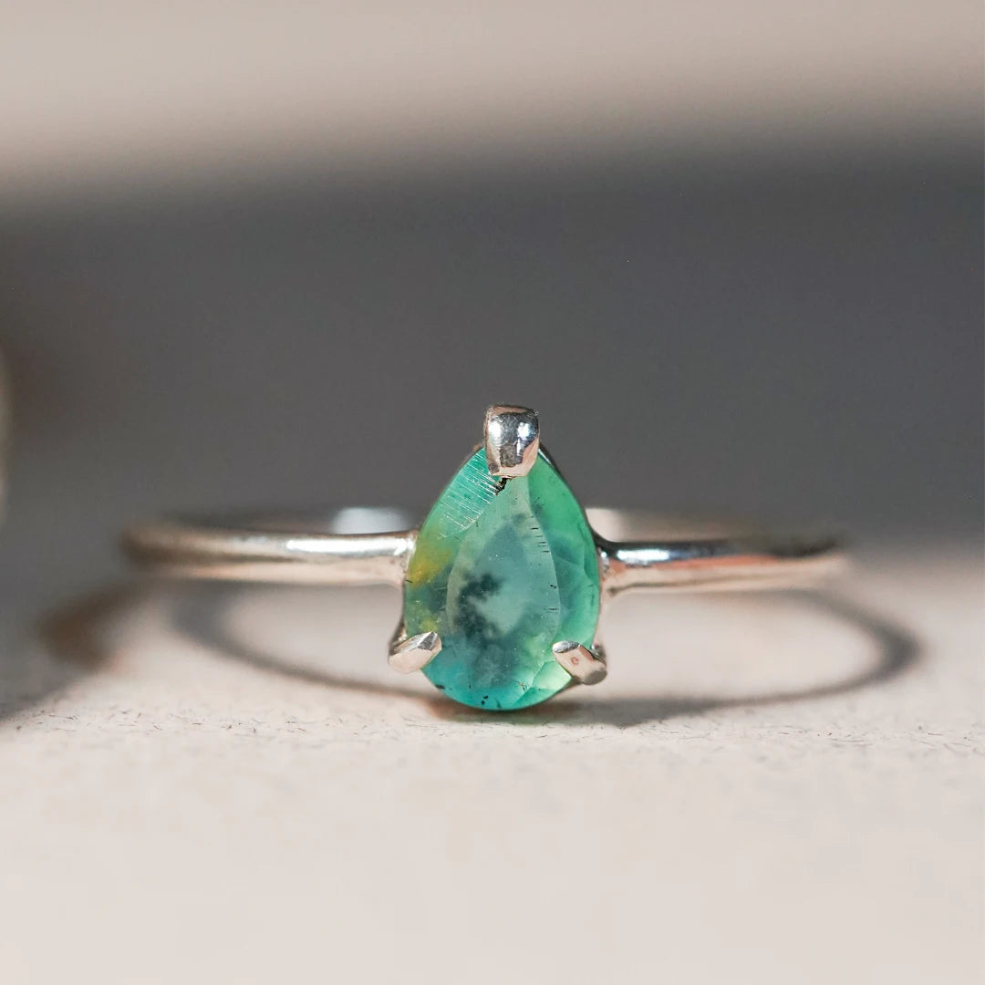 anillo plata gota opalo andino