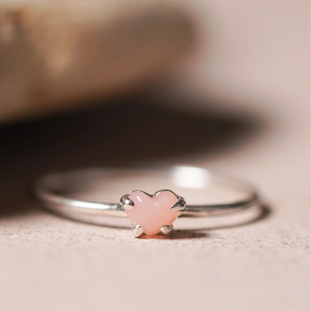 anillo plata ley opalo rosa
