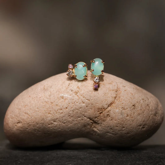 aretes Opalo Andino, Diamante y Amatista