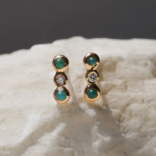 Aretes de Oro 18k Candy con Piedras Preciosas