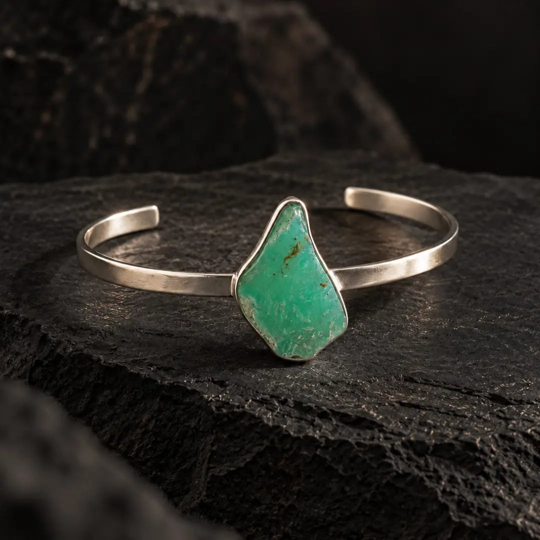 brazalete de plata opalo andino