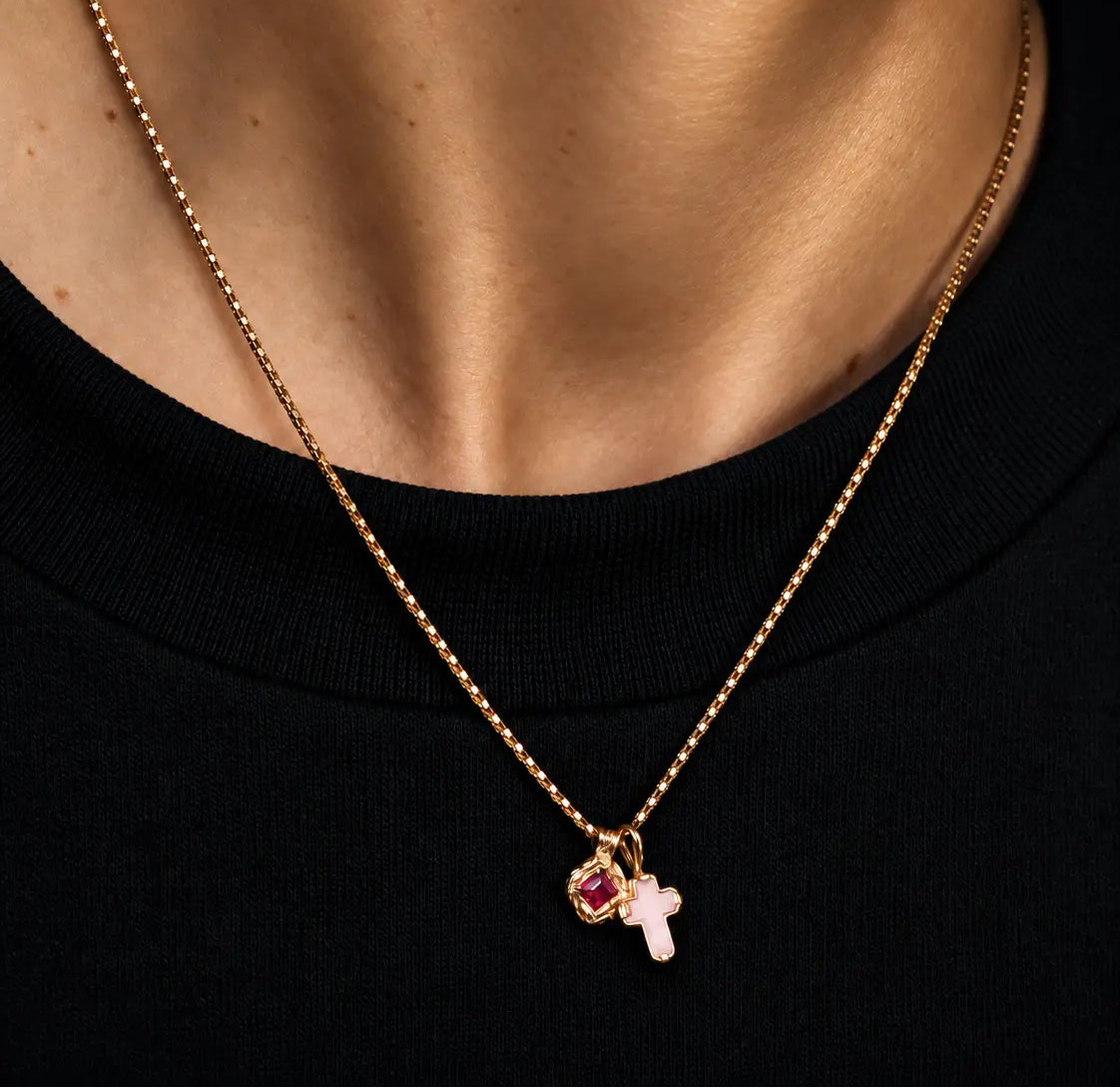 dije oro18k cruz rosa