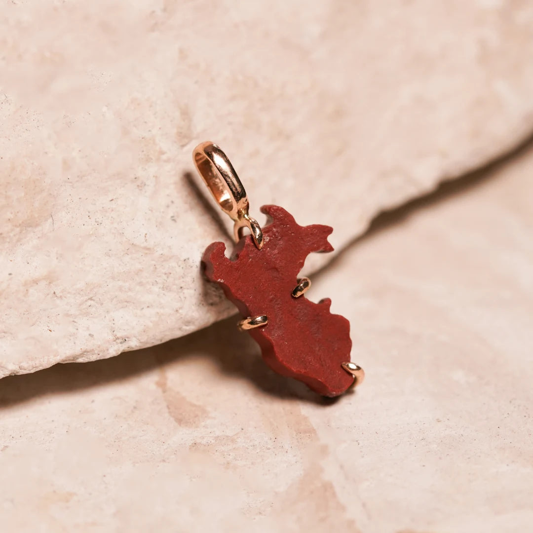 dije oro 18k jaspe rojo
