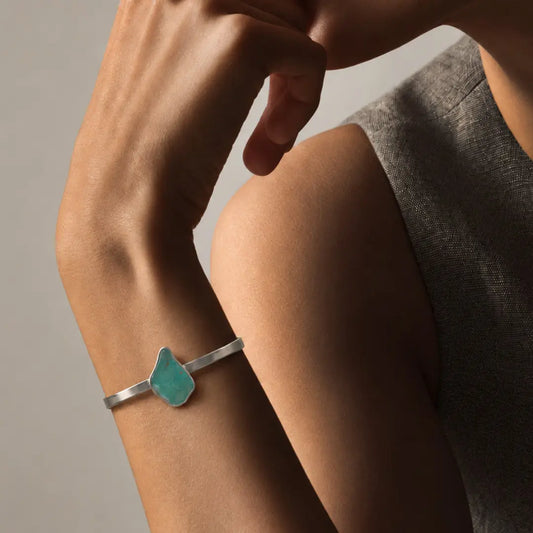 Brazalete de Plata Oceános Banda Opalo Andino