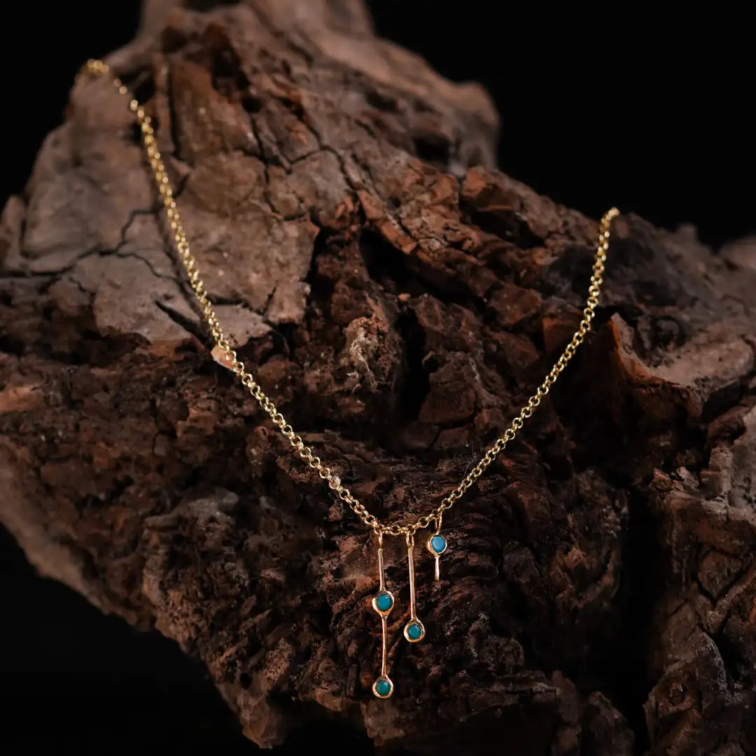 quipu collar oro 18k opalo andino