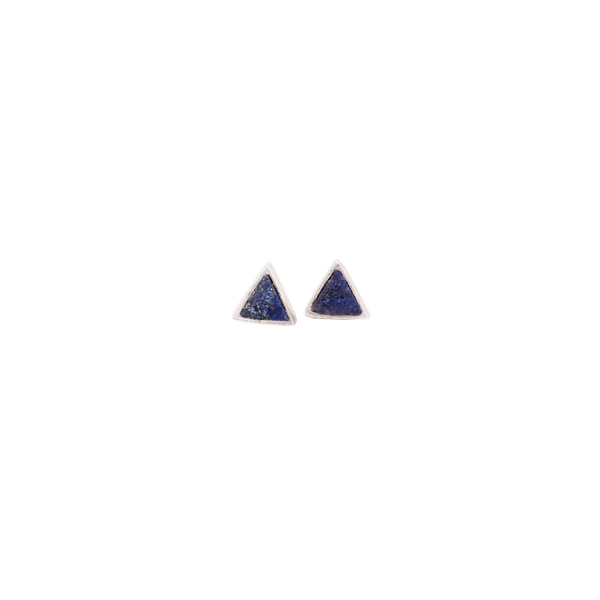 Aretes de Plata Triángulo Petit con Piedras Naturales | Sissai Joyería 